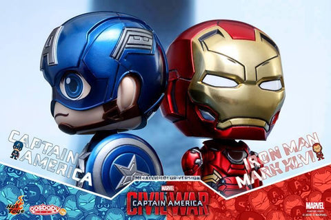 HOT TOYS - COSBABY - Civil War Captain America  and Iron Man Mk XLVI (Metallic Color Version)